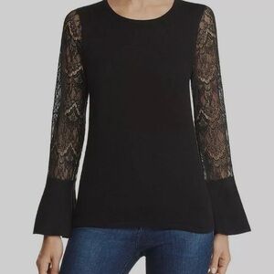 NWT Design History black top with lace sleeves medium